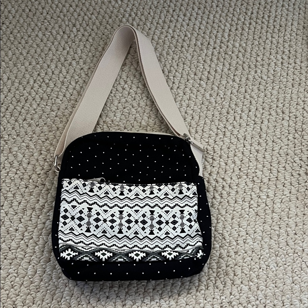 Chic Black and White Crossbody Bag